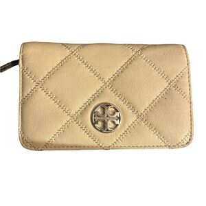 Tory Burch Quilted Tan Wallet